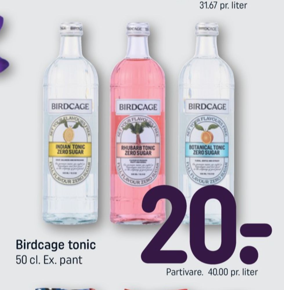 Birdcage Indian Tonic Zero, Tonicvand