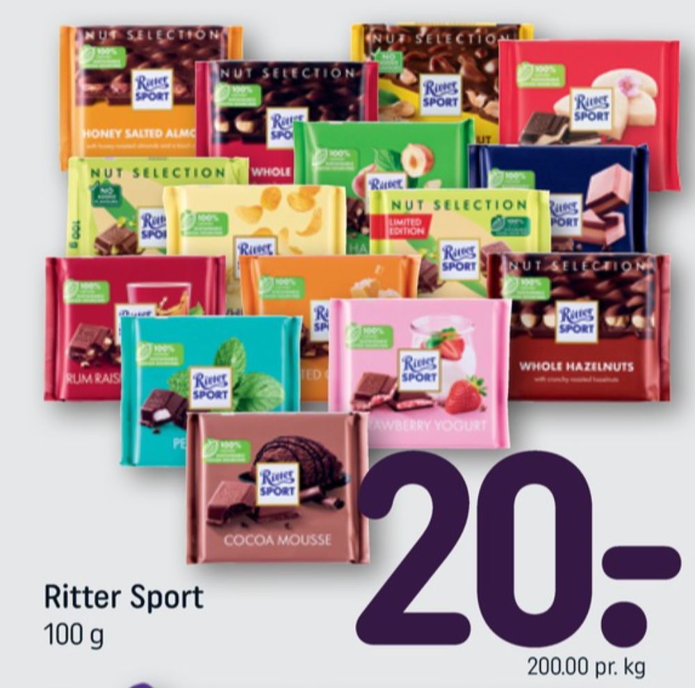 Ritter Sport, Chokoladeplade Rum, Trauben & Nuss