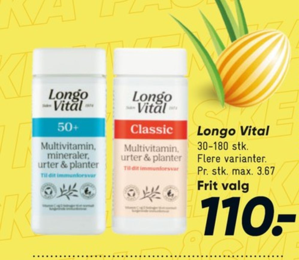 Longo Vital, Vitaminer