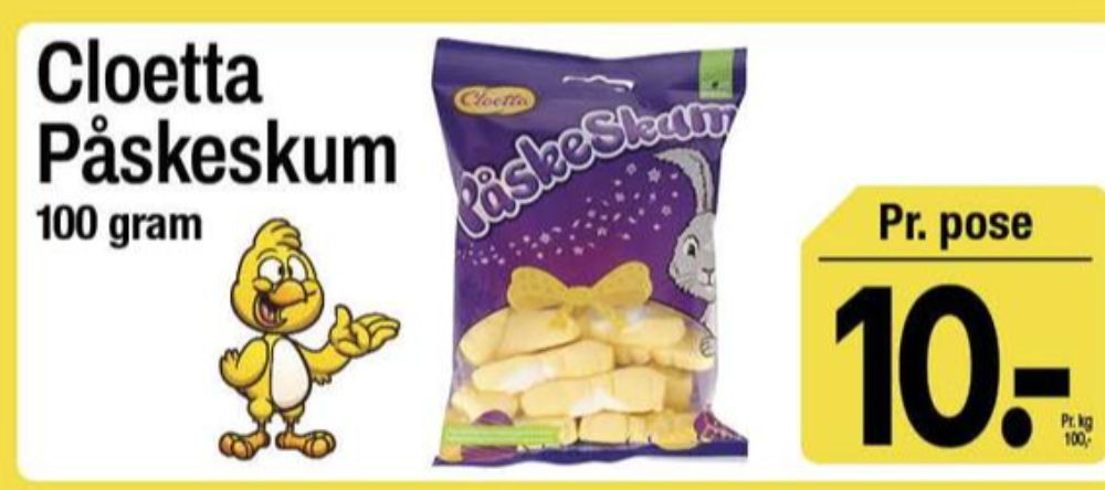 Cloetta Påskeskum, Skum