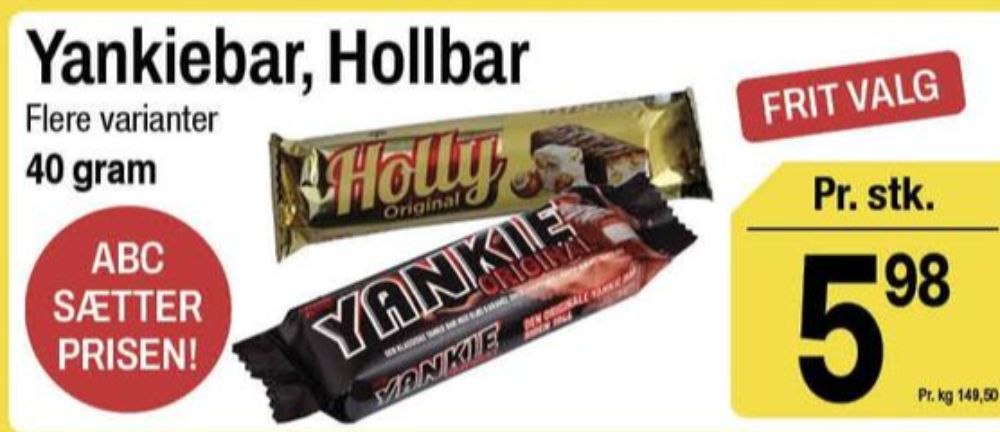 Yankie, Chokoladebar