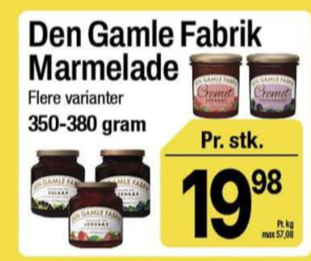 Den Gamle Fabrik, Cremet Hindbærmarmelade