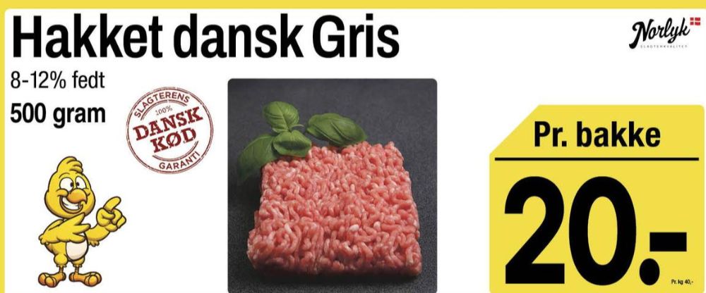 Norlyk Slagter, Hakket grisekød 8-12%