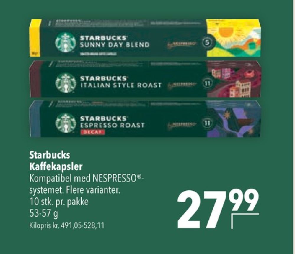 Starbucks Espresso Roast, Kaffekapsler