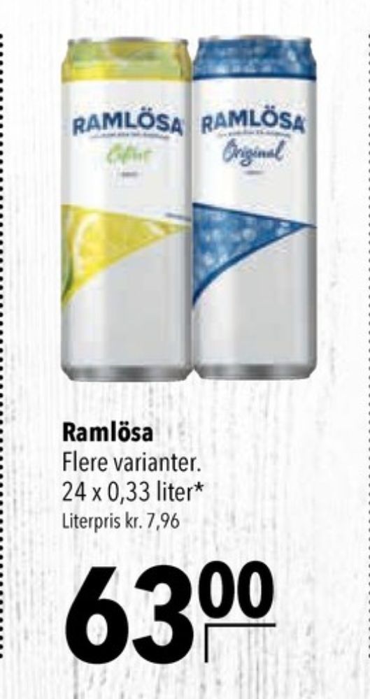 Ramlösa Citrus, Mineralvand med brus 24 pk.
