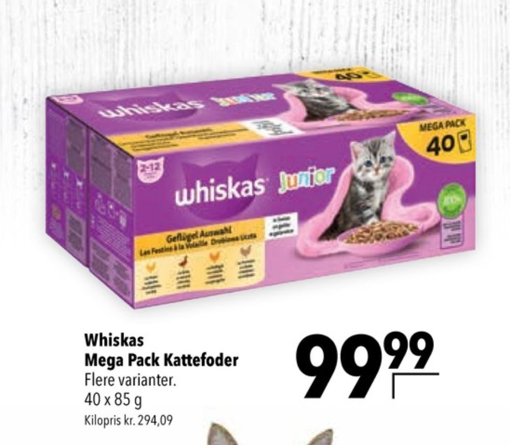 Whiskas, Kattefoder