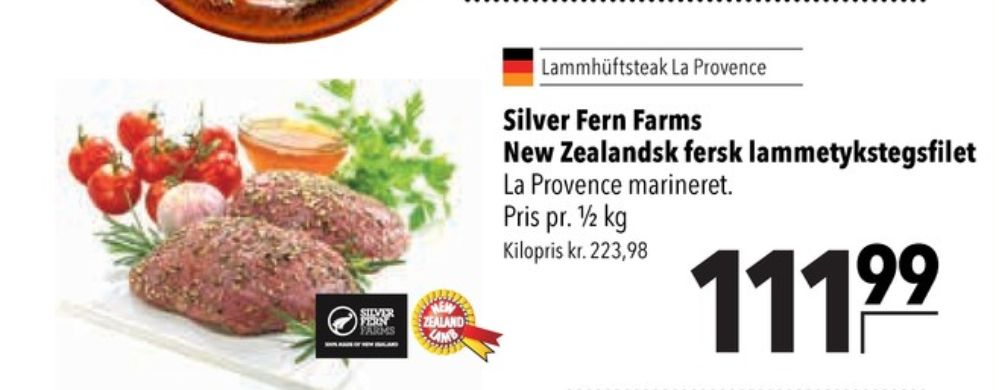Silver Fern Farms, Lammetykstegsfilet