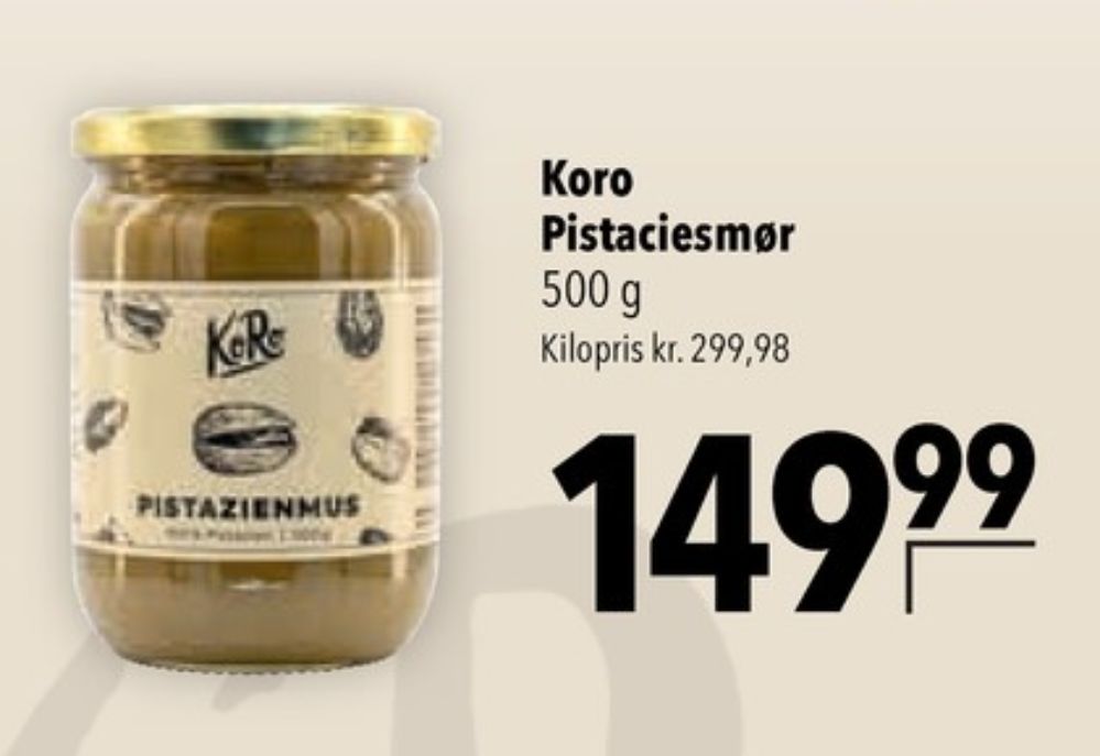 KoRo, Pistaciesmør