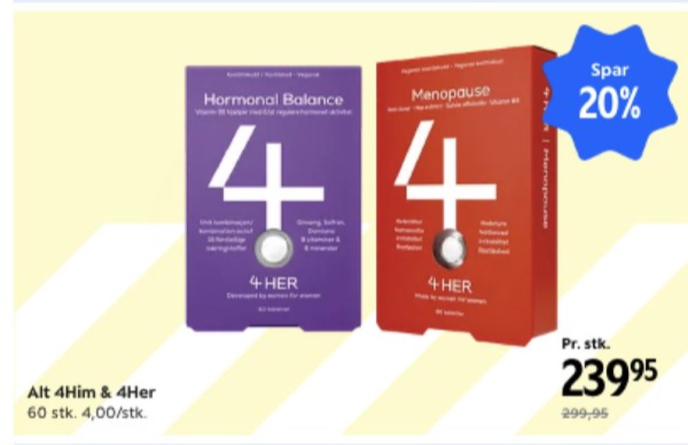 4 Him & Her, Kosttilskud