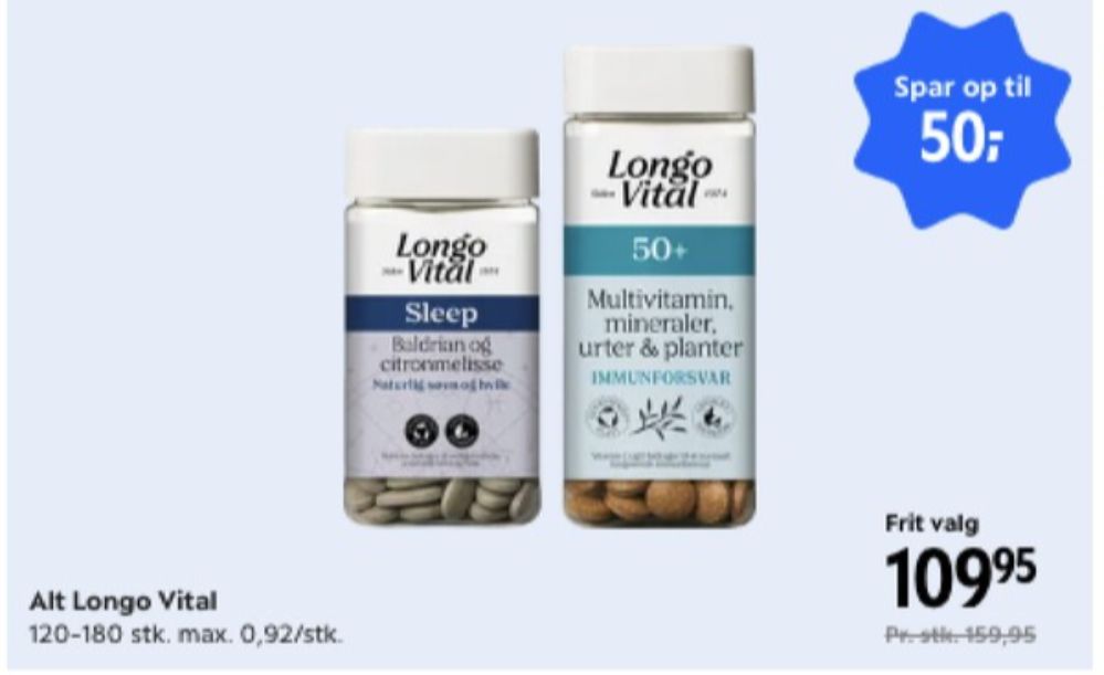 Longo Vital, Kosttilskud