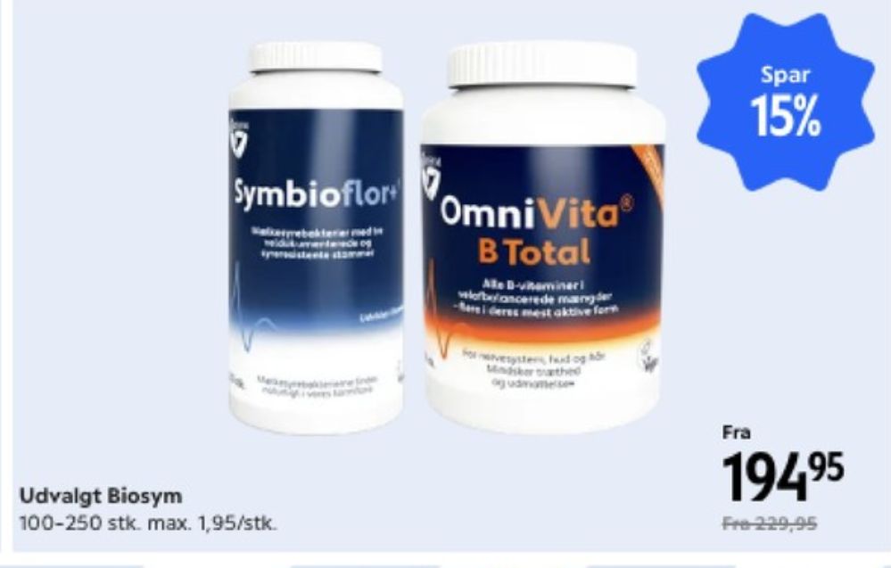 Biosym, Kosttilskud
