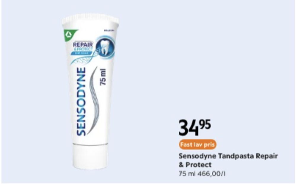 Sensodyne, Tandpasta