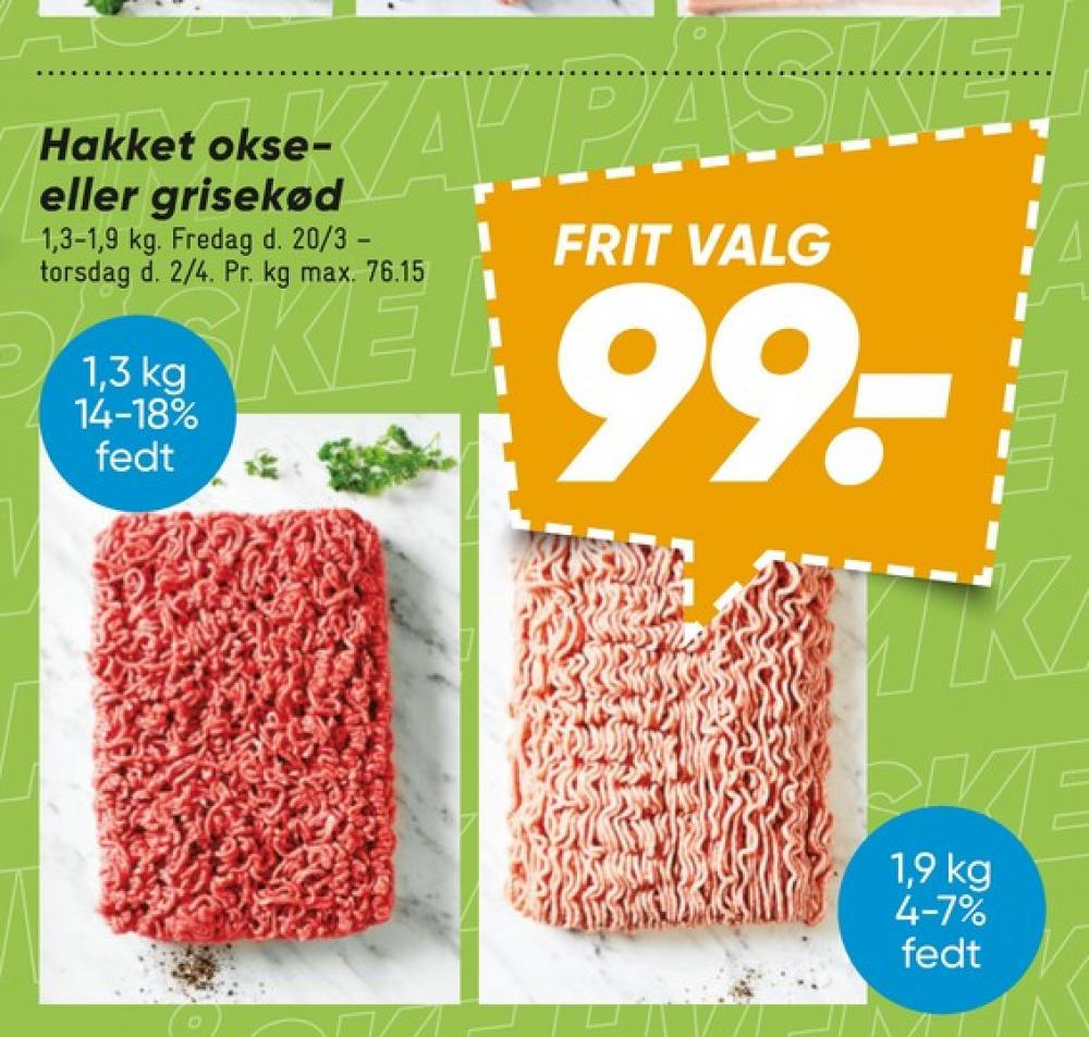 Hakket oksekød 14-18%