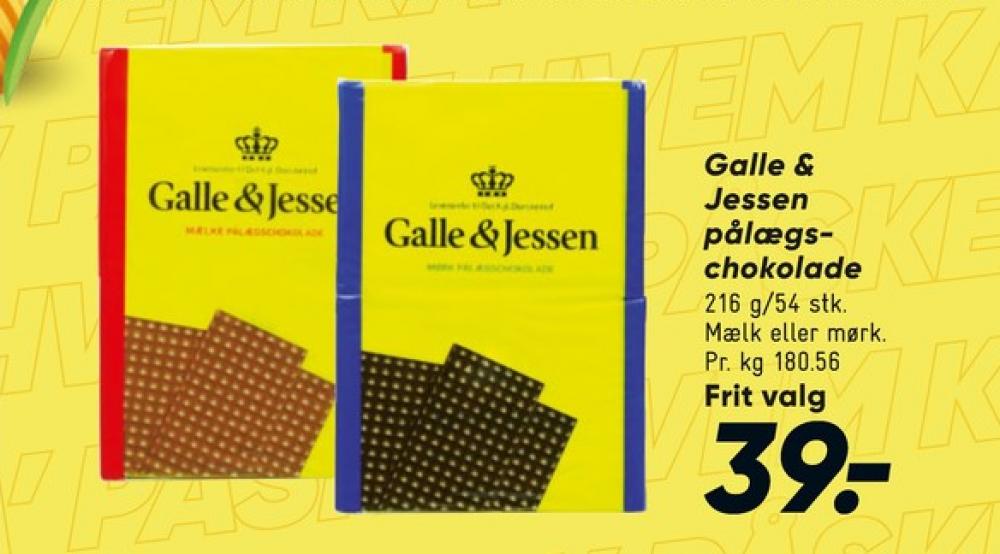 Galle & Jessen, Pålægschokolade Mørk
