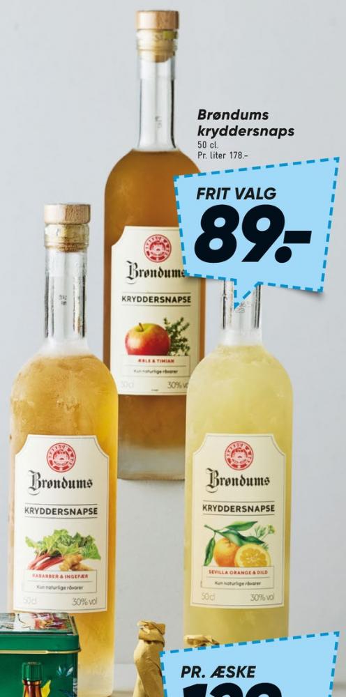 Brøndums  Kryddersnaps, Snaps Rabarber & Ingefær