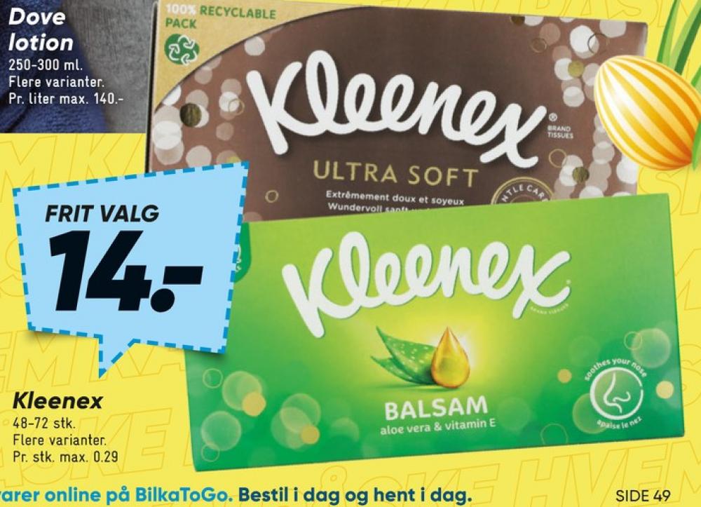 Kleenex, Lommetørklæder