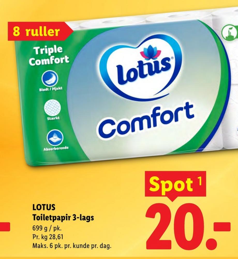 Lotus Comfort, Toiletpapir