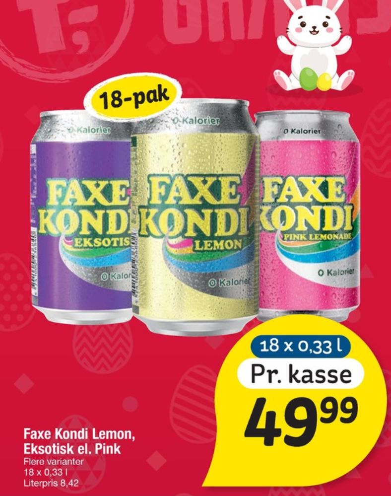 Faxe Kondi 0 Kalorier Pink Lemonade, Sportssodavand 18 pk.