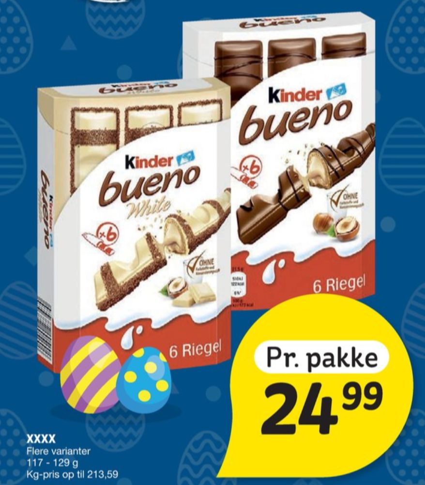 Kinder Bueno, Chokoladestænger