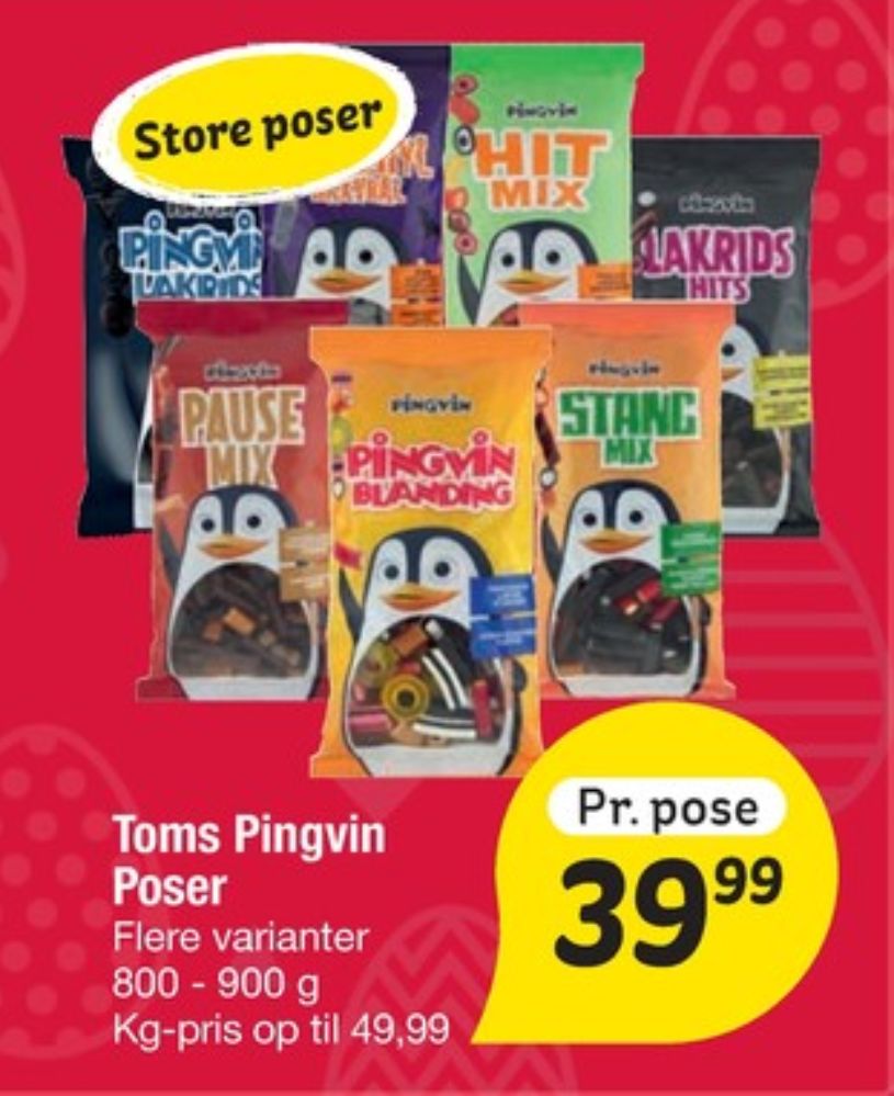Toms Pingvin Lakridshits, Slikposer