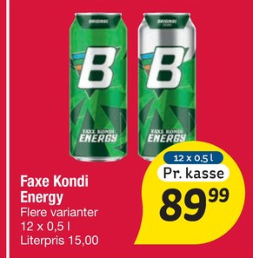 Faxe Kondi Booster , Energidrik 12 pk.