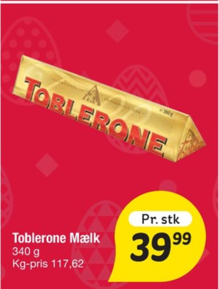 Toblerone, Chokolade