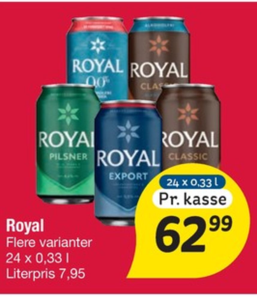 Royal 0,0 Classic, Øl - Alkoholfri 24 pk.
