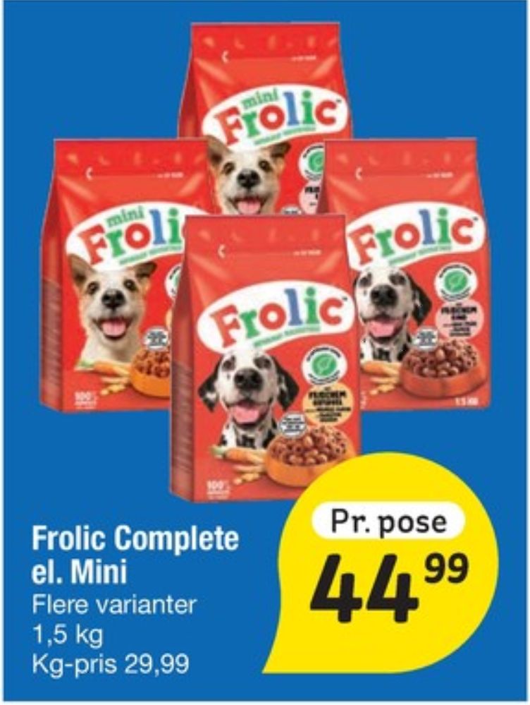 Frolic, Hundefoder