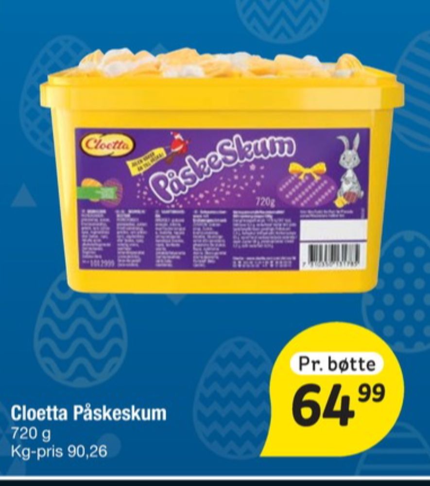 Cloetta Påskeskum, Skum