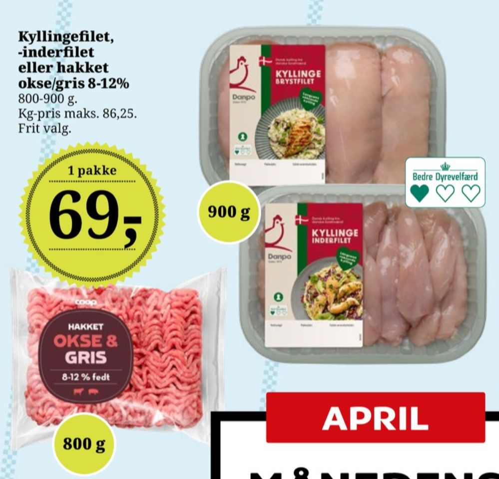 Coop, Hakket Okse & Grisekød 8-12%