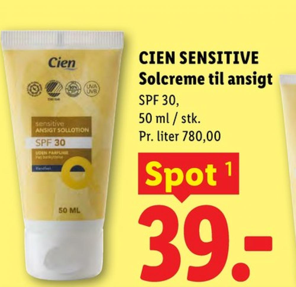 Cien Sensitive, Solcreme