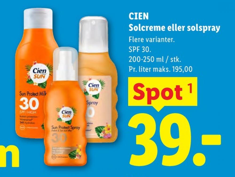 Cien, Solcreme