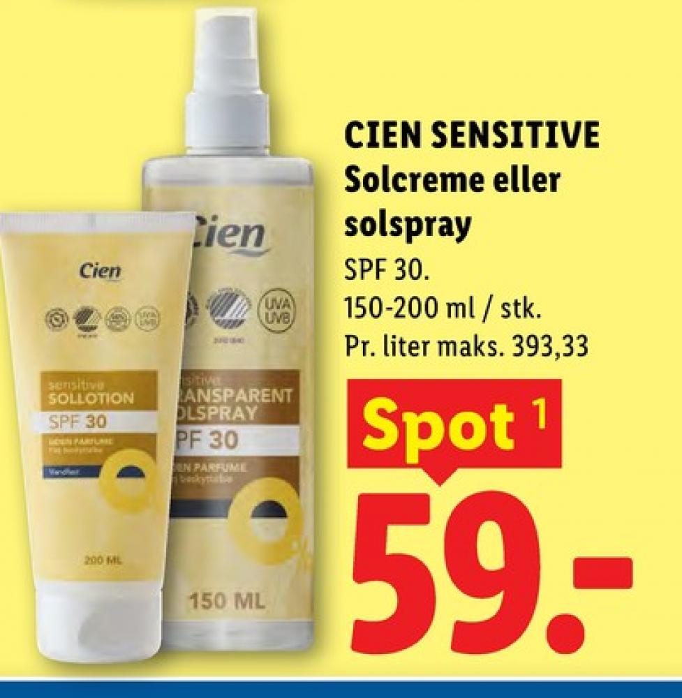 Cien Sensitive, Solcreme