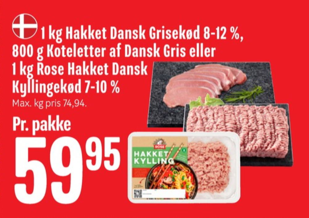 Hakket grisekød 8-12%