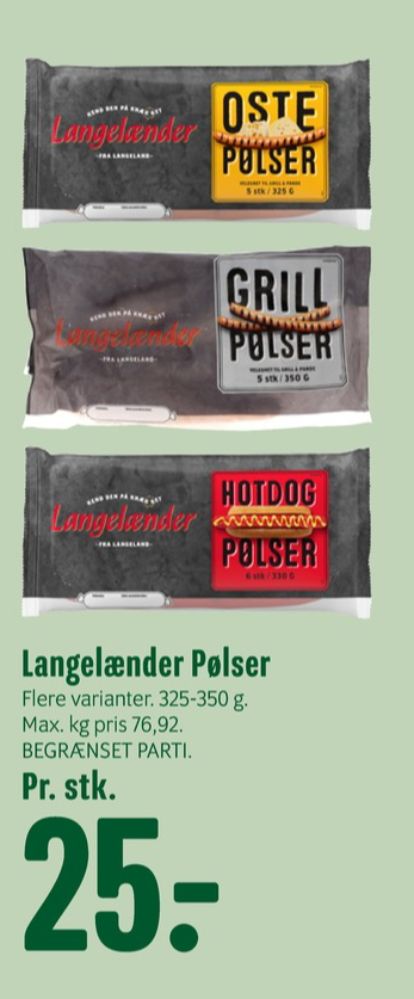 Langelænder, Grillpølser