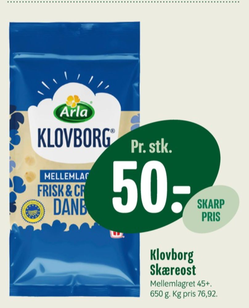 Klovborg, Skæreost Danbo Mellemlagret