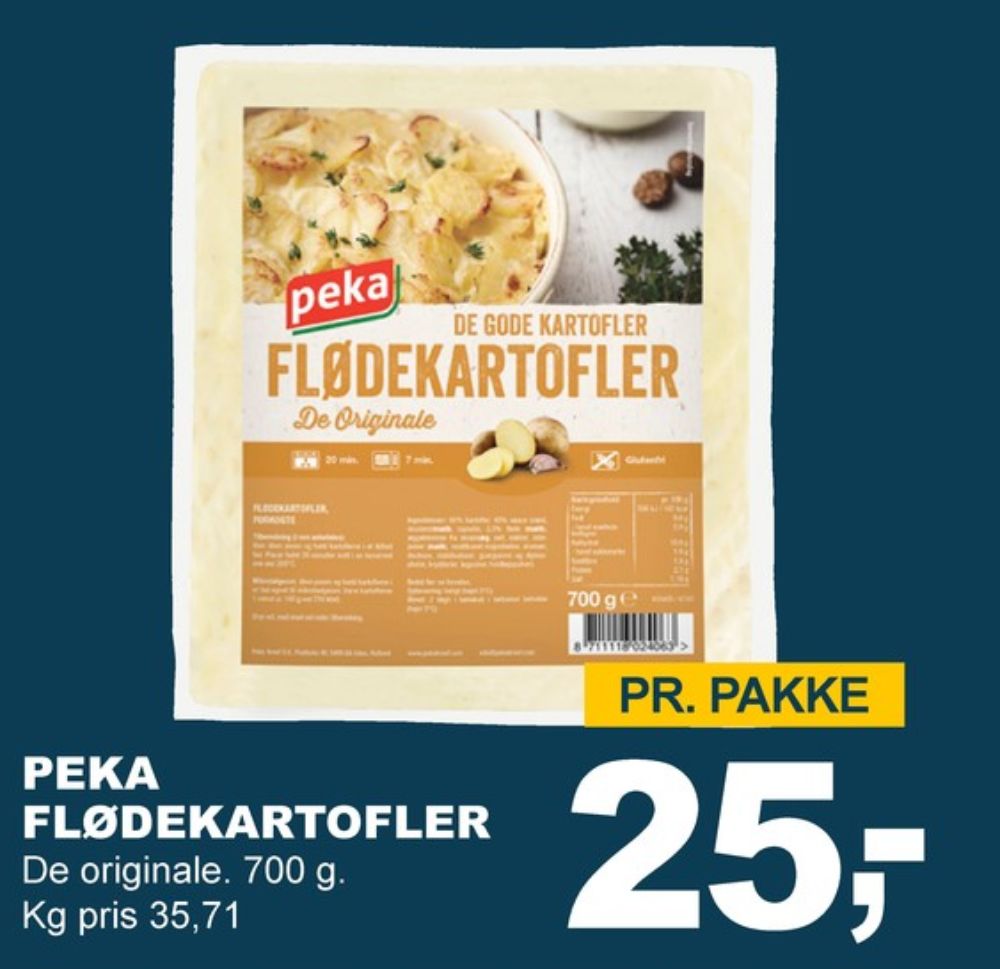 Peka, Flødekartofler