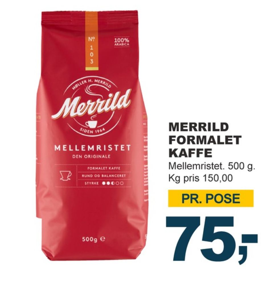 Merrild Mellemristet, Kaffe Formalet