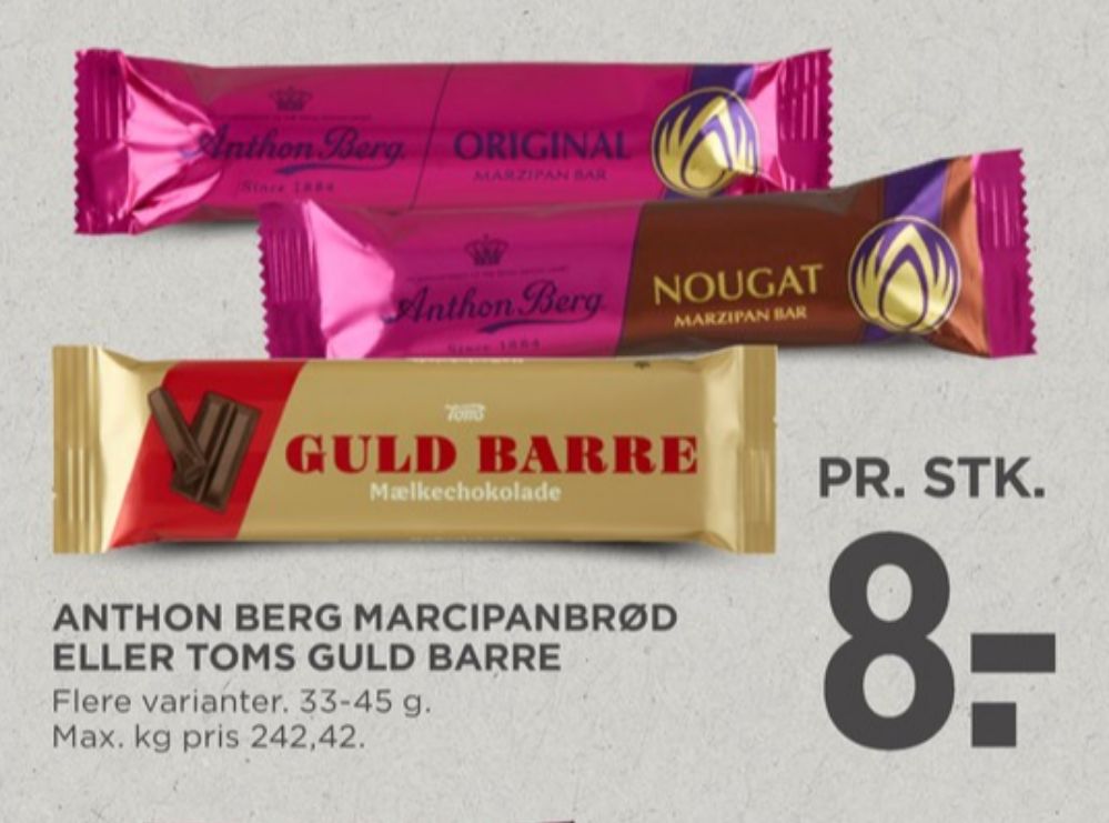Toms Guldbarre, Chokoladebar Mælkechokolade