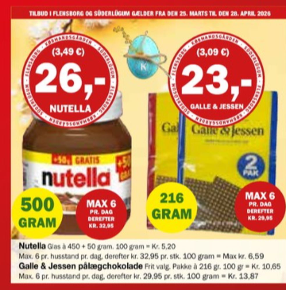 Galle & Jessen, Pålægschokolade Mælk