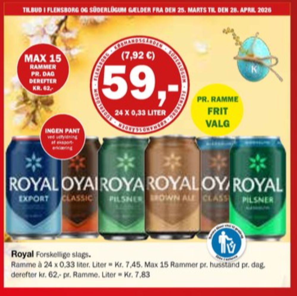 Royal 0,0 Classic, Øl - Alkoholfri 24 pk.