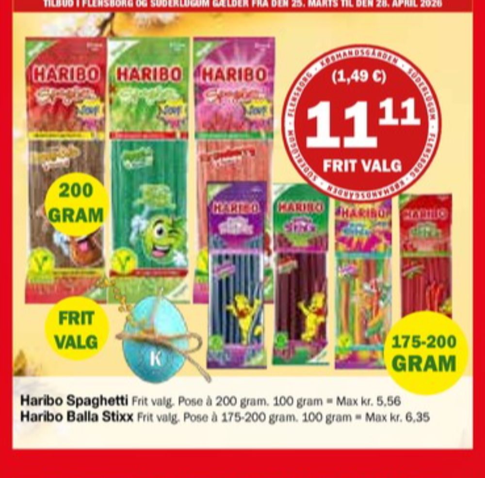 Haribo Spagetti, Slikstænger Strawberry Sour