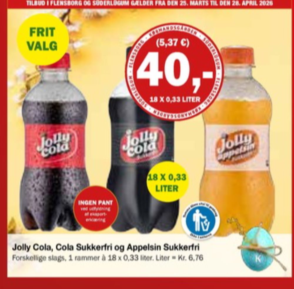 Jolly Cola Sukkerfri, Cola 18 pk.