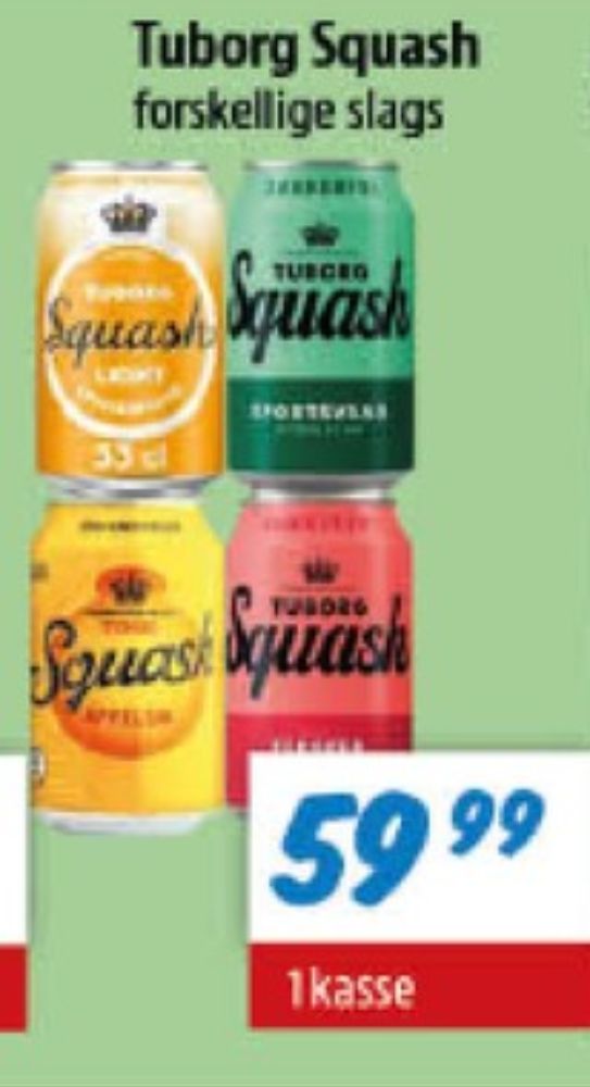 Tuborg Squash, Sportssodavand Citron Lime Sukkerfri 24 pk.