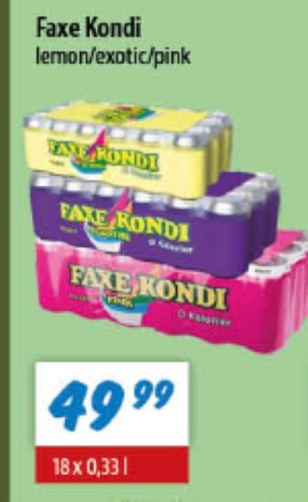 Faxe Kondi 0 Kalorier Pink Lemonade, Sportssodavand 18 pk.