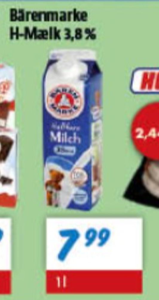 Bärenmarke, Mælk