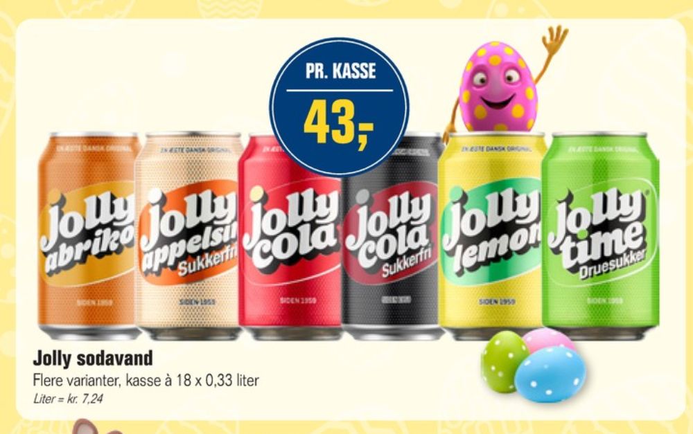 Jolly Appelsin Sukkerfri, Appelsinsodavand 18 pk.