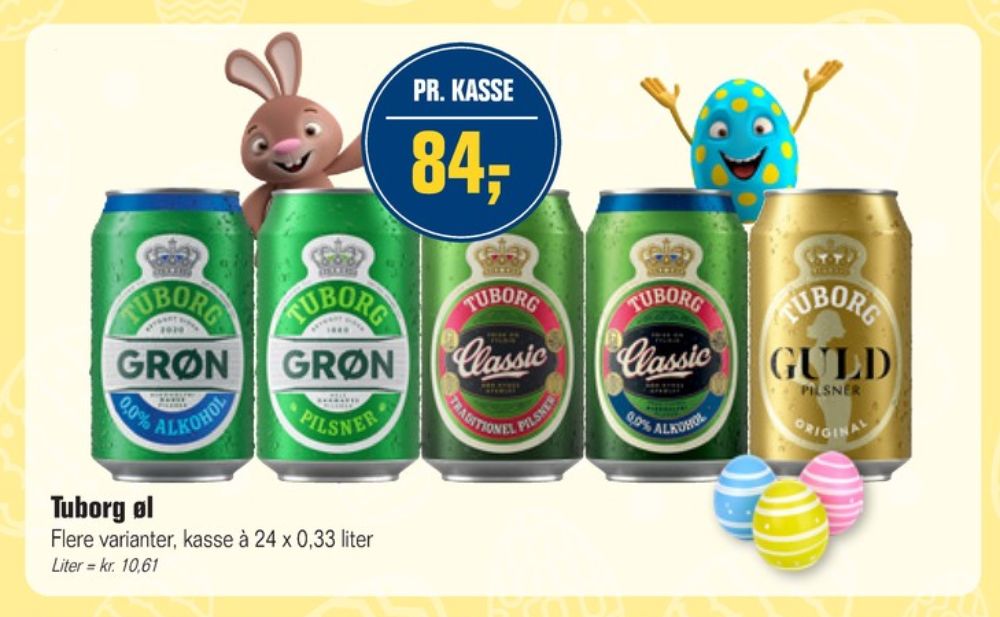 Tuborg Grøn 0,0, Øl - Alkoholfri 24 pk.