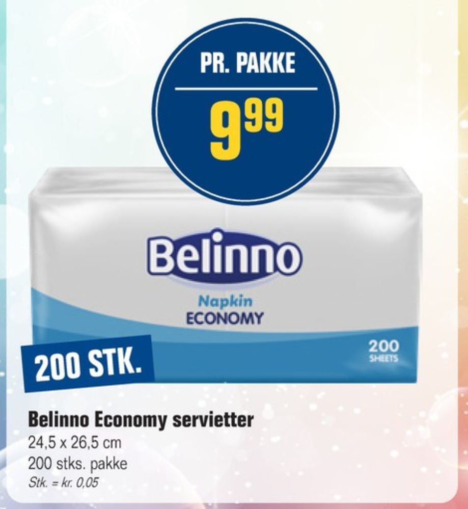 Belinno, Servietter