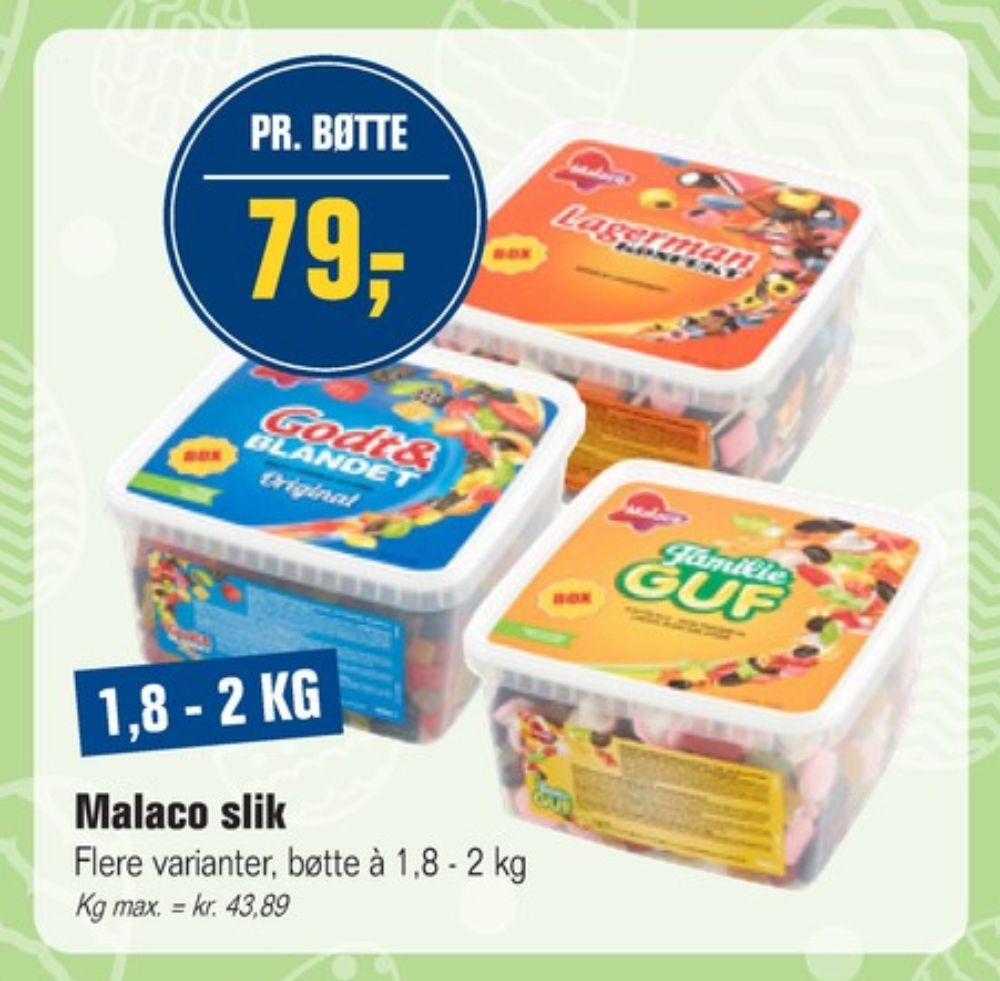 Malaco Lagerman Konfekt, Slikbøtter